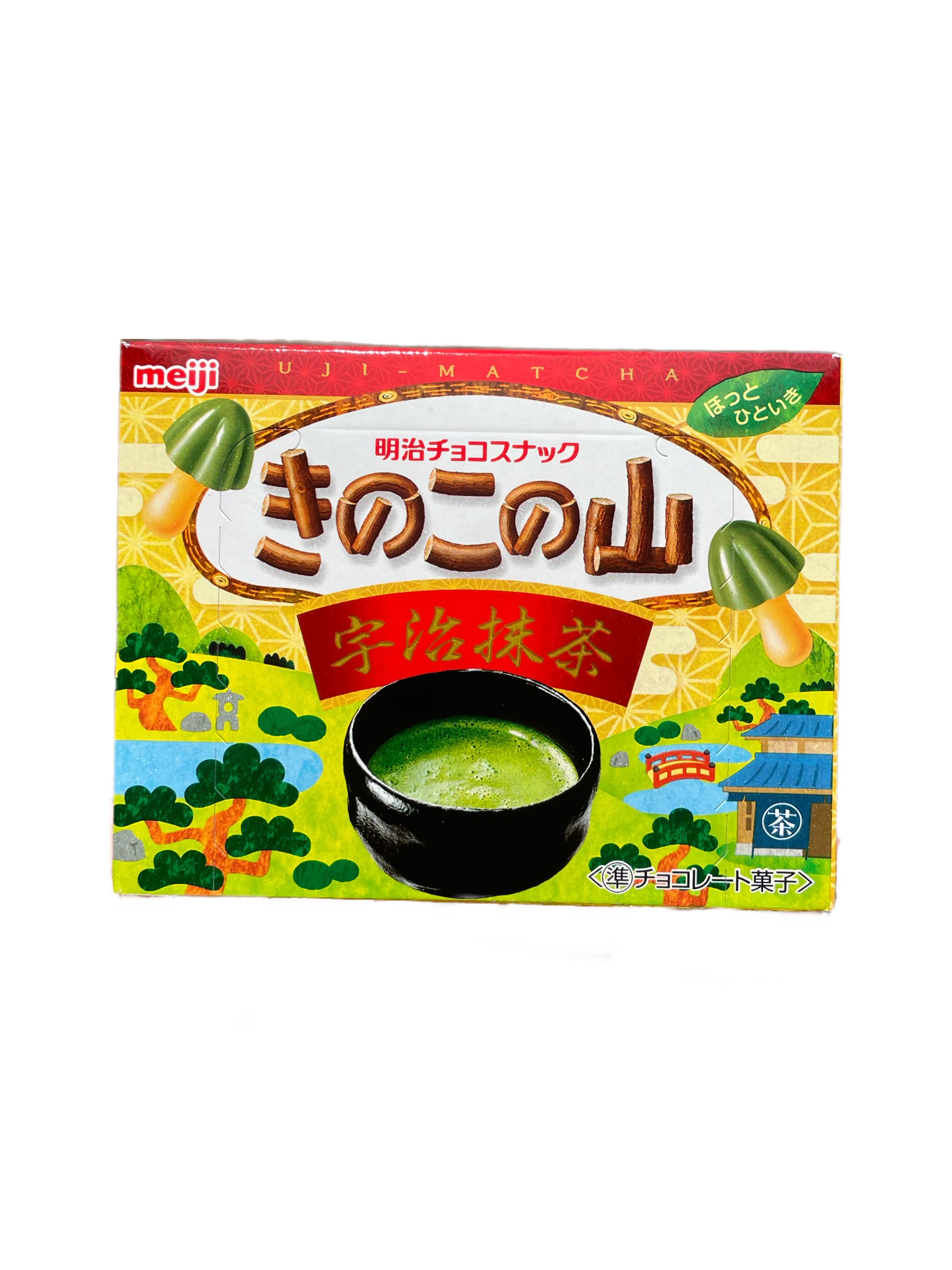 Meiji Mushroom Matcha Chocolate Snack